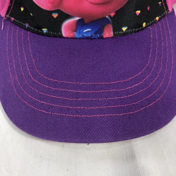 Dreamworks Trolls Baseball Hat Girls Pink Purple Adjustable Snapback Cap OSFM - Picture 4 of 13